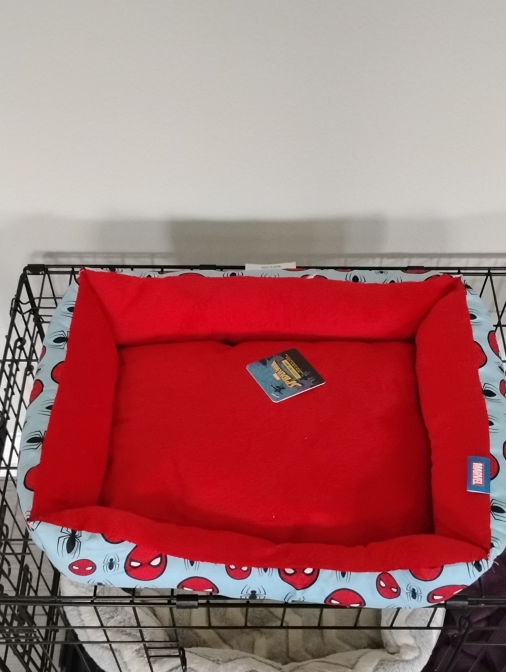 Marvel Red Plush Pet Bed with Spider-Man Accent